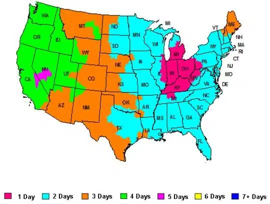 FedEx Privacy shield shipping map