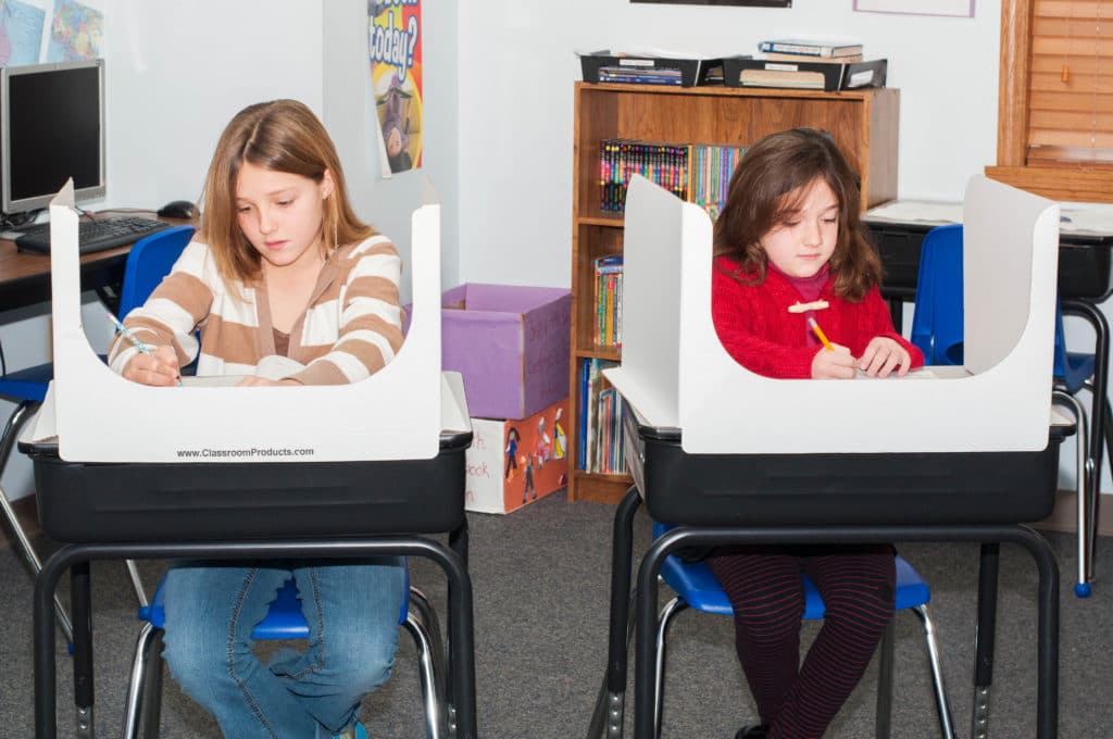 Classroom Privacy Shield Cardboard Desk Dividers to Prevent Cheating