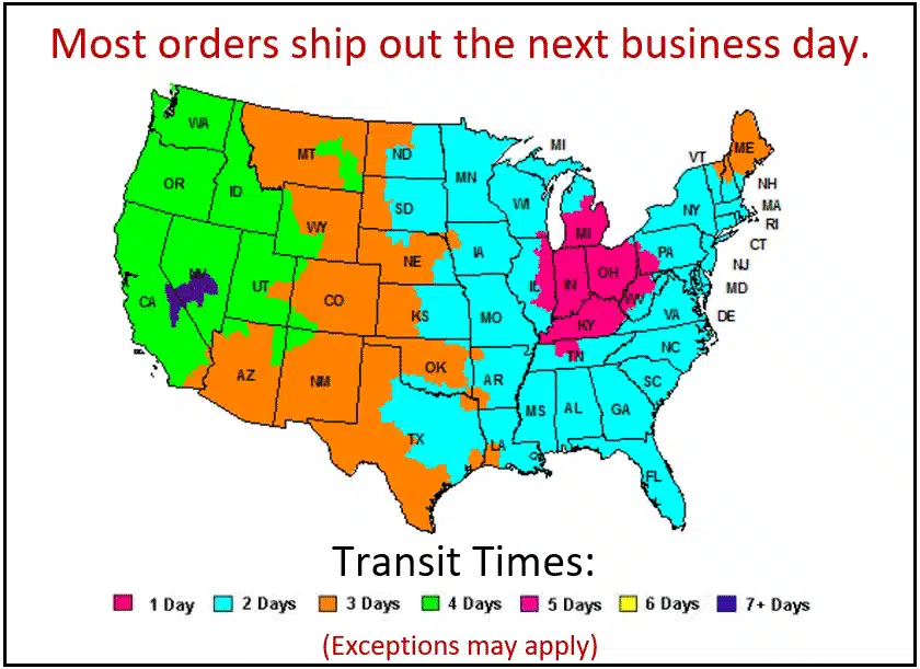 FedEx shipping times map