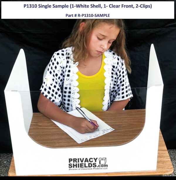 P1310 Single Sample (1-White Shell, 1- Clear Front, 2-Clips) - Privacy Shields - Privacy Shield - Single Sample Complete R-P1310